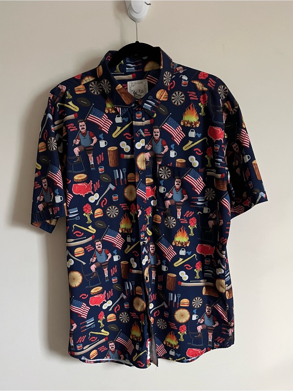 RSVLTS Park and Recreation Ron Swanson’s Shirt of Greatness Button up Men’s XL